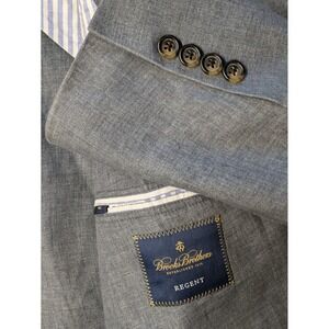 Brooks Brothers Mens Blazer 46L Chambray‎ Blue Regent Fit